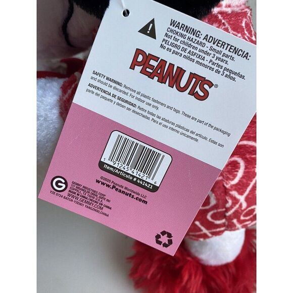 Peanuts SNOOPY Valentines Greeter Heart Pajamas And Slippers Hat Hugs Kisses NEW - Picture 5 of 13